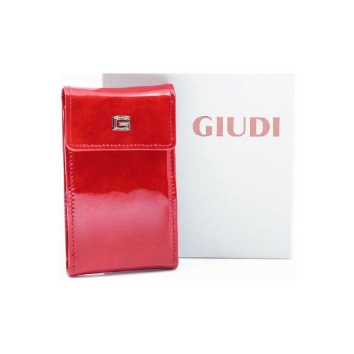 Giudi kártyatartó, piros, lakkbőr, pántos 6421-GVL-05