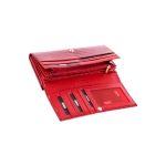 Kroko Mander női pénztárca, piros, kígyómintás, lakkbőr J11-016