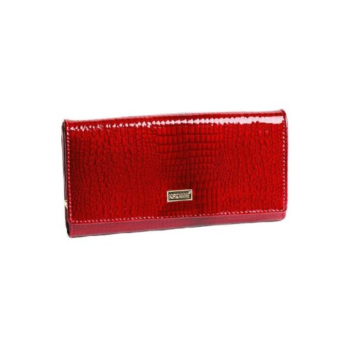 Kroko Mander női pénztárca, piros, kígyómintás, lakkbőr J11-021