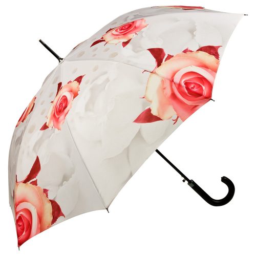 Rózsák krémszínű - UV szűrős - automata hosszúnyelű esernyő / napernyő - von Lilienfeld