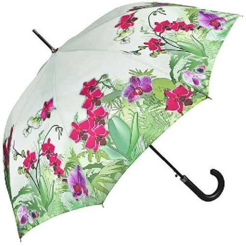 Orchideák - UV szűrős - automata hosszúnyelű esernyő / napernyő - von Lilienfeld