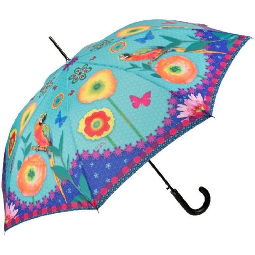 Eva Maria Nitsche: Papagáj a paradicsomban - UV szűrős - automata hosszúnyelű esernyő / napernyő - von Lilienfeld