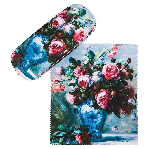 Renoir: Váza rózsákkal - Szemüvegtok tisztítókendővel - von Lilienfeld