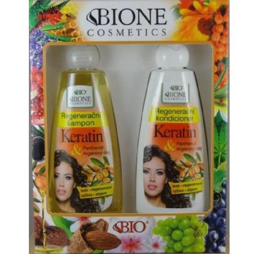 Bio Bione - Keratinos hajápoló ajándékcsomag (Sampon 260 ml + Hajkondicionáló 260 ml)