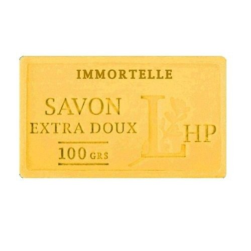 Marseille szappan, növényi olajjal, 100g, parabén-tartósítószer-szulfátmentes, hidratáló, szögletes, celofánban, Immortelle