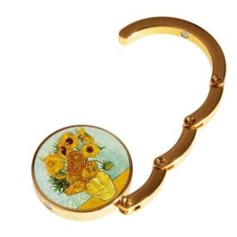 Táskatartó 4,5x4,5x1,5cm fémkeret, Van Gogh: Napraforgók