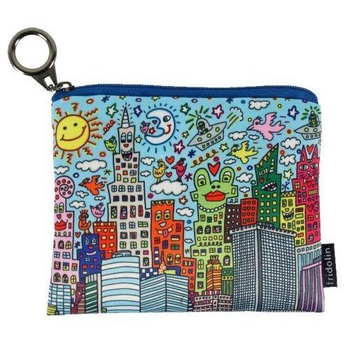 Mini pénztárca, polyester, 12x1,5x10cm, James Rizzi: My New York City