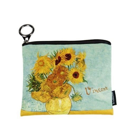 Mini pénztárca, polyester, 12x1,5x10cm, Van Gogh: Napraforgók