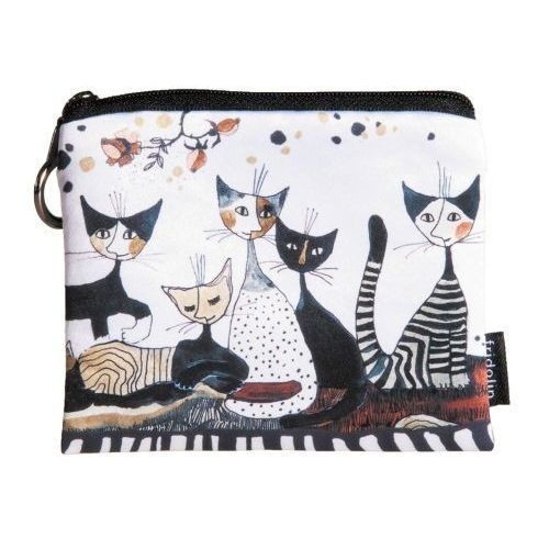 Mini pénztárca, polyester, 12x1,5x10cm, Rosina Wachtmeister: Cats Sepia