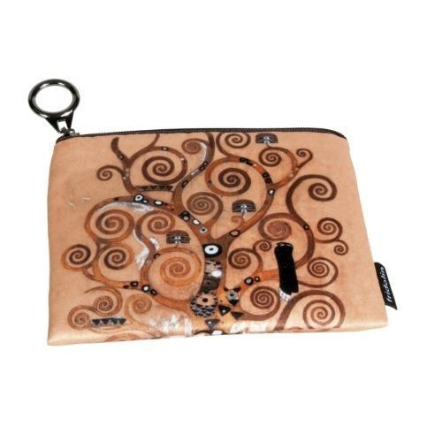 Mini pénztárca, polyester, 12x1,5x10cm, Klimt: Életfa