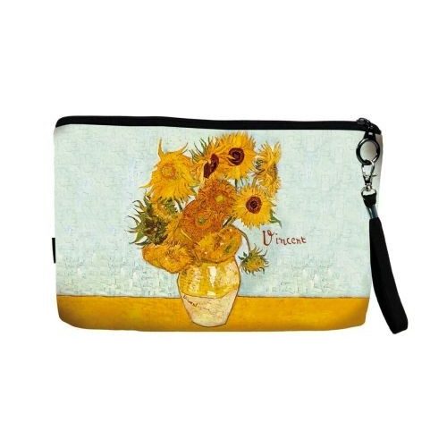 Kozmetikai táska 25x3x17cm, polyester, Van Gogh: Napraforgók