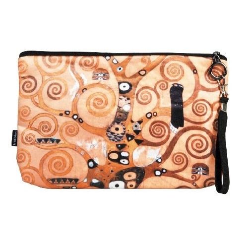 Kozmetikai táska 25x3x17cm, polyester, Klimt: Életfa