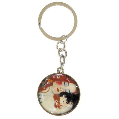 Kulcstartó fémkarika egyoldalas, Klimt: Anya gyermekével