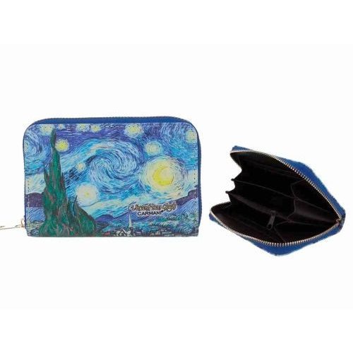 Műbőr pénztárca 14,5x9,5x2,7cm, Van Gogh: Csillagos éj