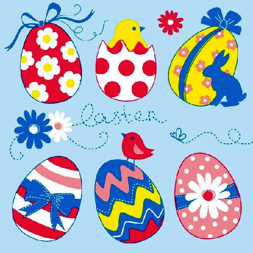 Easter Eggs Collection blue papírszalvéta 33x33cm, 20db-os