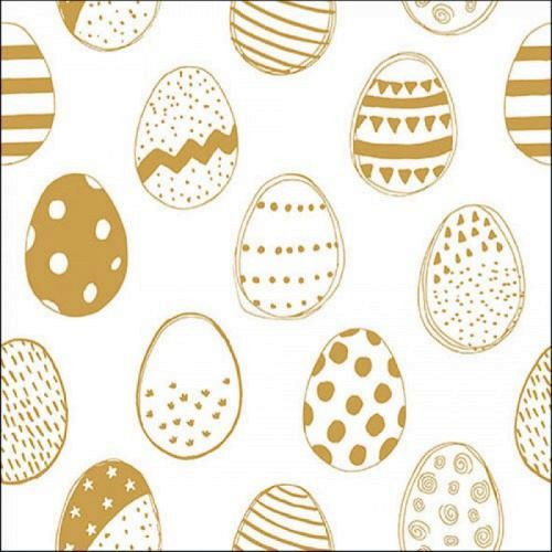 Easter Eggs All Over Gold papírszalvéta 33x33cm, 20db-os