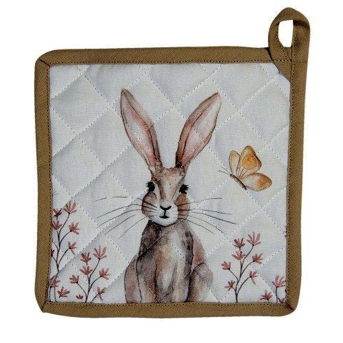 Edényalátét 20x20cm, 100% pamut, Rustic Easter Bunny