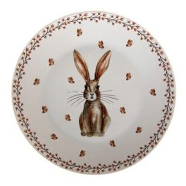 Porcelán lapostányér 26cm nyuszis, Rustic Easter Bunny
