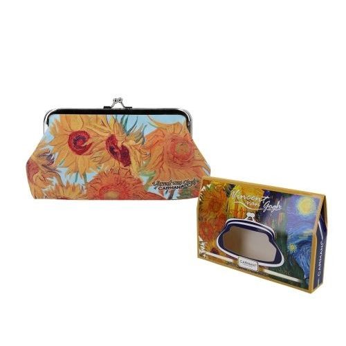 Műbőr pénztárca 20x10x1cm, van Gogh: Napraforgók